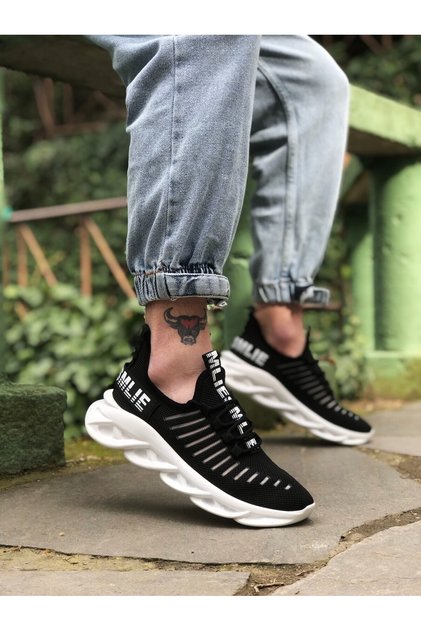 Ba0602 phantom high sole style sneakers black white men's sports shoes