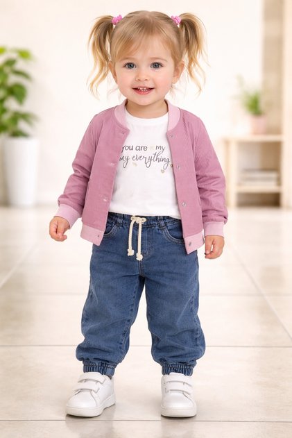 Baby Girl Coat 3-Piece Top and Bottom Set