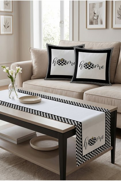 Choose Your Style Home Patterned Living Room Decor 2 Piece Throw Pillow Covers (40X38) 1 Piece Runner (40X140) Set