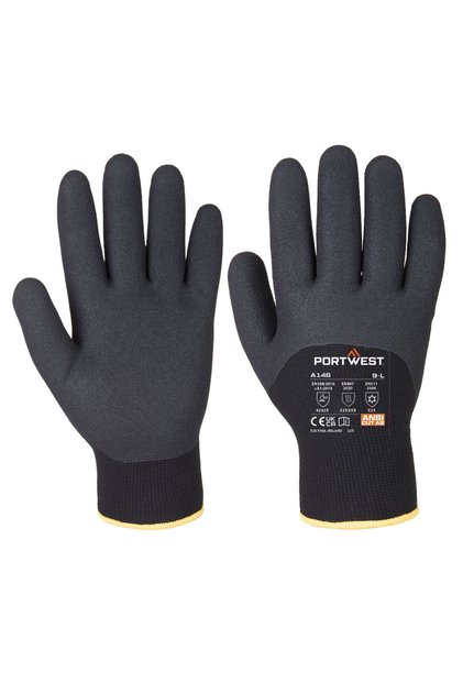 Manusi de protectie, nitril, pentru frig, negru