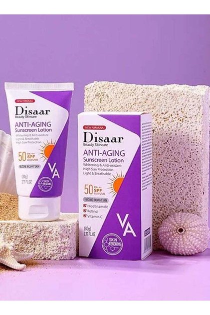 Anti-Aging Sunscreen Lotion SPF 50 PA+++ with Niacinamide, Retinol & Vitamin C – 80g