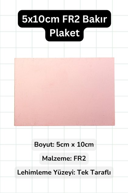 5x10 cm Bakır Plaket – Tek Taraflı FR2 PCB Levha