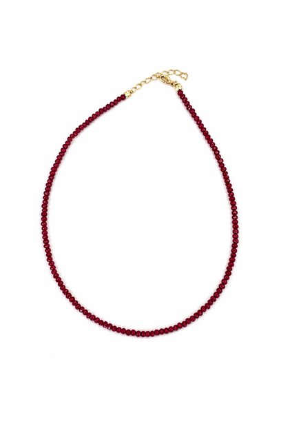 Bordo Boncuk Detaylı Kolye