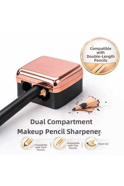 Dual Pencil Sharpener with Sharp Blades - Dual Cosmetic Pencil Sharpener - with Cover