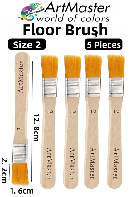 Floor Brush Number 2 5 Pieces Paint Brush Synthetic Silk Tip Bristle Acrylic Gouache Oil Painting Brush Ze