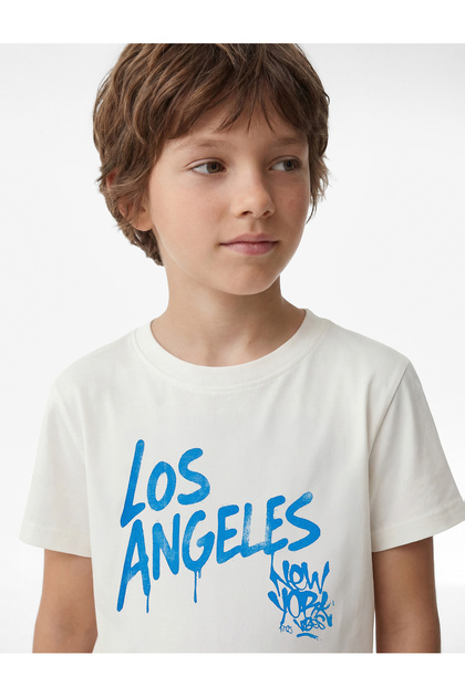 Cotton Crew-Neck Short-Sleeve Printed T-Shirt