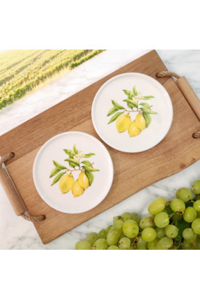 CERATALE Limon 6' Lı Pasta Tabağı 20 Cm- Lemon - Handmade -Tokyo