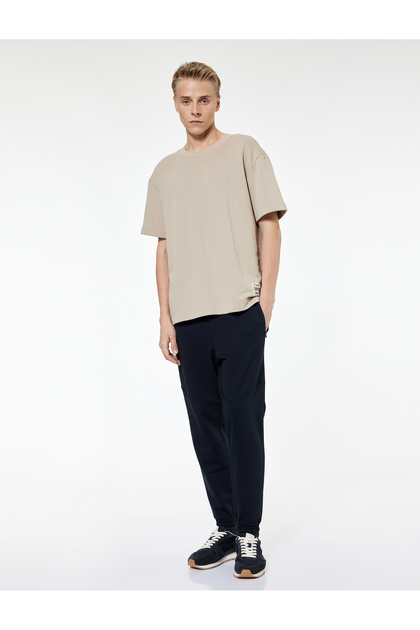 Cotton Zippered Pocket Waist Lace-Up Jogger Sweatpants