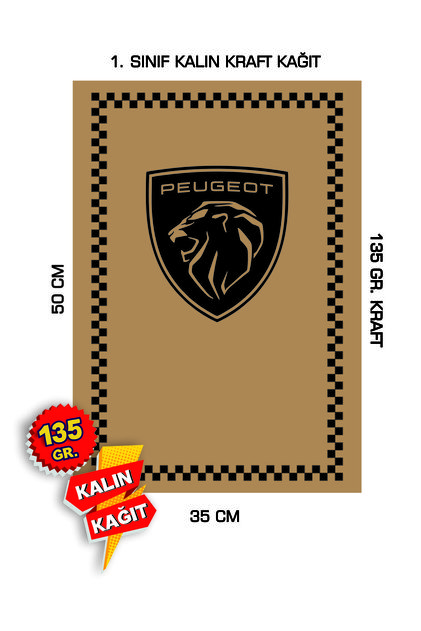 35x50 120 Gr. Kraft Kağıt Oto Paspası Peugeot Dikey 100 Adet