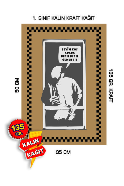 35x50 120 Gr. Kraft Kağıt Oto Paspası Cemil 100 Adet