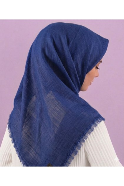 Flamli Cotton 4-Season Usable Anti-Sweat 100X100 cm Blue Lilac Color Scarf