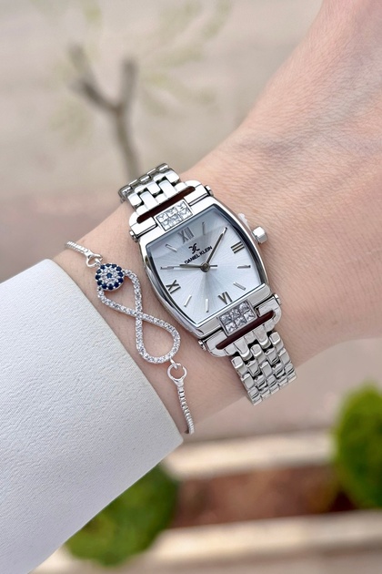 Gray Color Adjustable Cord 24 mm Women's Wristwatch with Gift Packaging