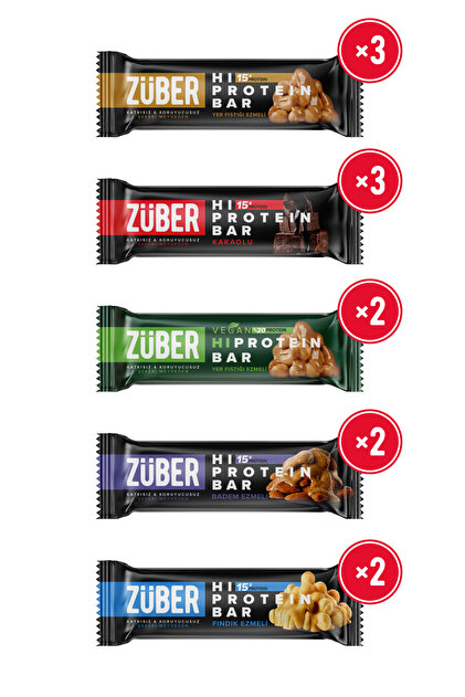 Hi Protein Mixed Pack 45g X 12 Pieces (with Peanut Butter, Cocoa, Vegan, Almond Butter, Hazelnut Butter)