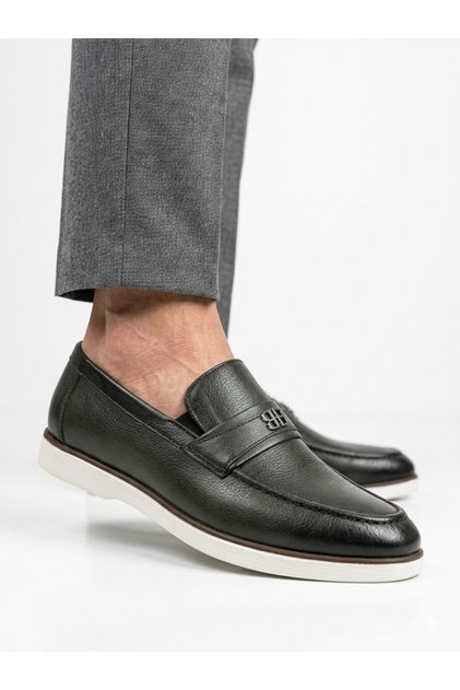 Men's Khaki Genuine Leather Loafer Shoes