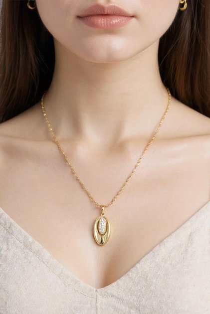 Style Pearl/Xuping Jewelry Leaf Model Zircon Stone Large Necklace