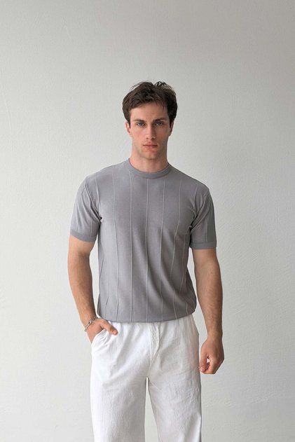 Striped Knitwear T-Shirt