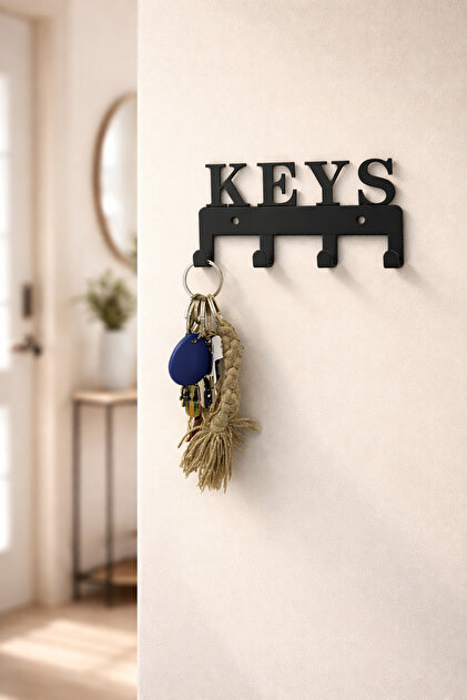Venon KEYS 🔑Anahtarlık Siyah Metal Anahtar Askılığı - Dekoratif