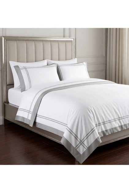 Cotton Satin King Size Duvet Cover Set 4 Pillowcases Elastic-Free Bed Sheet Luxury Comfort