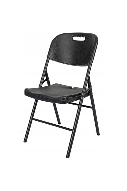Scaun pliant din plastic pentru catering sau terasa, sarcina 150kg, negru