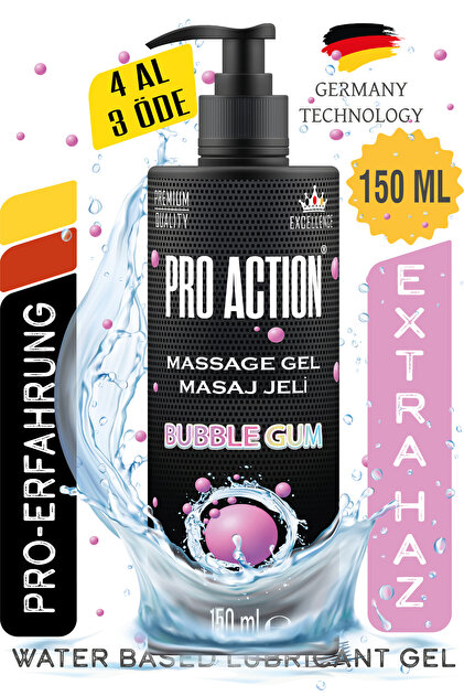 クリスタルジェル　Crystal Gel モイスト Pro Action Kayganlaştırıcı Masaj Jel Bubble Gum Massage Gel