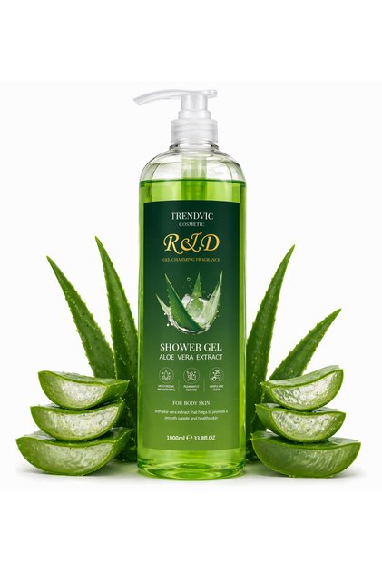 Gel de Duș Hidratant TRENDVIC Cosmetic Aloe Vera 1000 ml – Cu Keratină, Aminoacizi și Vitamina E