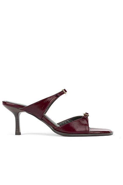 Ziya , Women's Genuine Leather Heeled Slippers 1611059Z0305 Claret