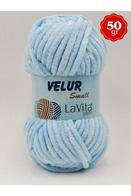 LaVita Velur Small Kadife El Örgü İpi %100 Polyester 50gr (5010 MAVİ)