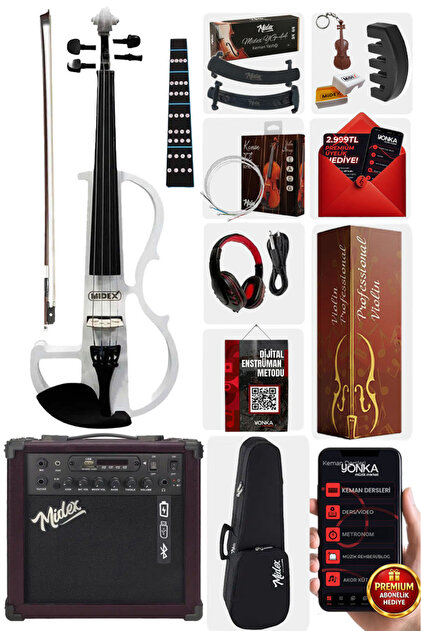 SONICLINE SLSPD YAMAHA DSPR992DJセット(T58H Midex Rcz-606w Elektro Keman Seti Beyaz (kulaklık Kablo Metod