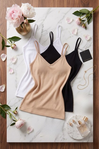 Women's Cotton & Modal 3-Piece String Strap Tank Top – Non-Sweating Soft Texture & Flexible Wear