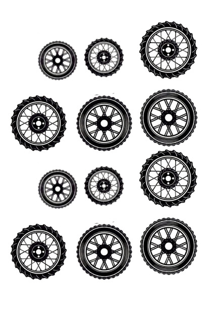 Yenilebilir Şeker Kağıt Wheels Temalı Pasta Süsleme