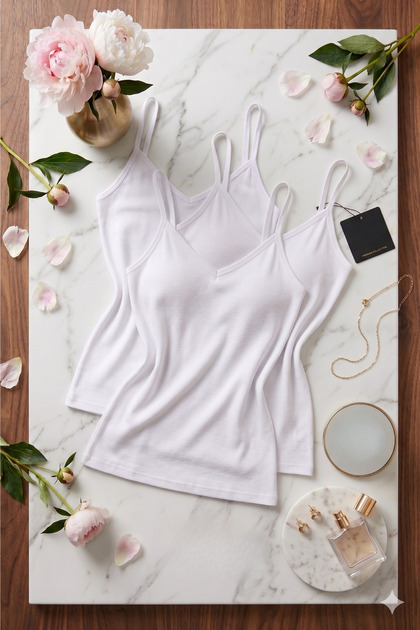 Women's Cotton & Modal 3-Piece String Strap Tank Top – Non-Sweating Soft Texture & Flexible Wear
