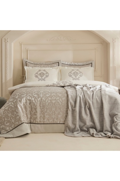 Grace 8 Parça Çift Kişilik Çeyiz Seti Gri
