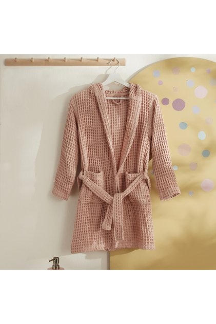 Karaca Home Young Lesley Seersucker Bathrobe 10-12 Years Old Powder
