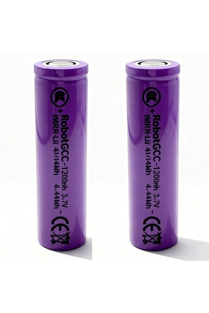 18650 Rechargeable Li-ion Battery 3.7V Flat Top True Capacity 1200mAh (2 Pack)