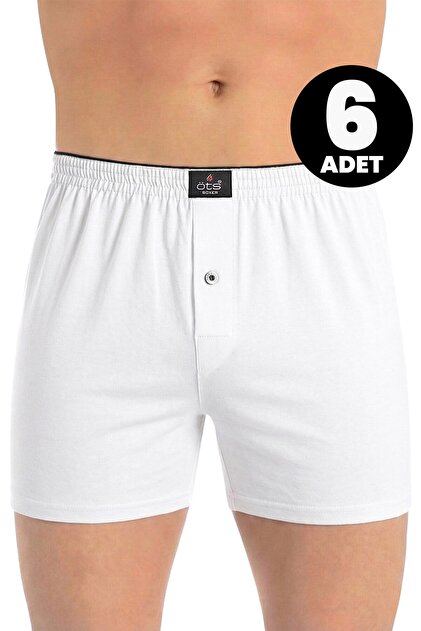6-Pack Men's Boxer Briefs with Buttons, Single Jersey Fabric (100% Cotton) Classic Comfortable Fabric - 2655-6