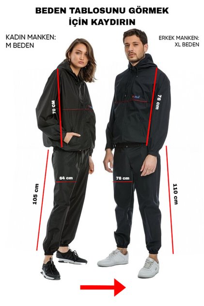 Unisex Termal Sauna Eşofman Takımı Tüm Bedenler