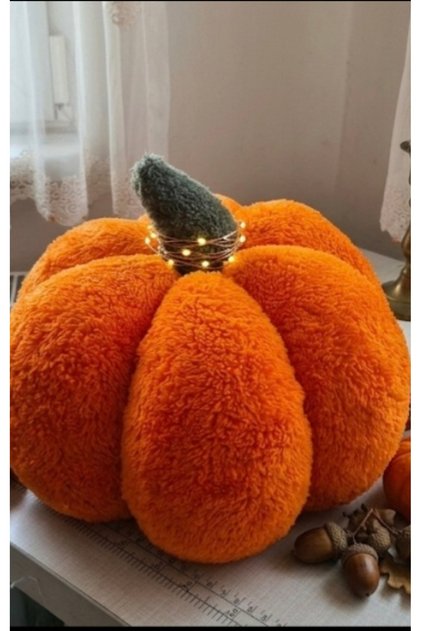Peluş Kumaş Dekoratif Balkabağı Süsü - Sonbahar Konsepti - 25en boy 18.