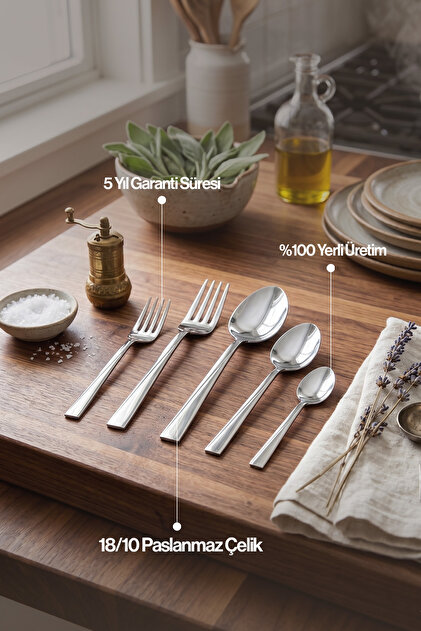 Gökdil Asrin Gold Touch 84 Piece 12 Person 18/10 Stainless Steel