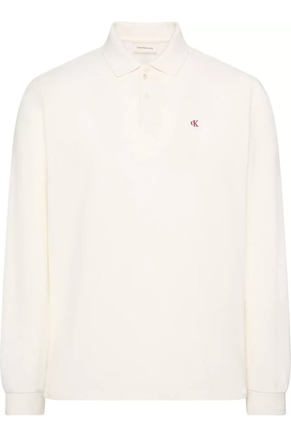 Erkek Uzun Kol Regular Fit Düğme Kapama Beyaz Polo Yaka T-Shirt