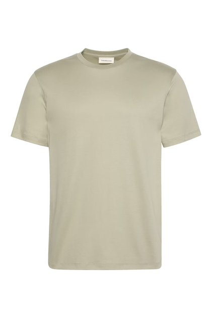 Erkek Regular Fit CK Logo İşlemeli Yuvarlak Yakalı Kısa Kollu Haki T-Shirt