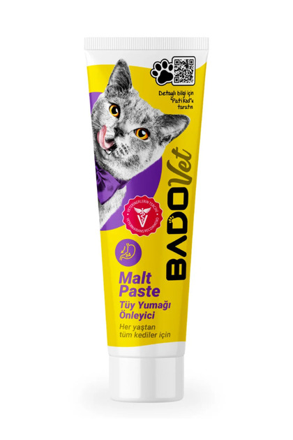 Pastă Malt pentru pisici anti-ghemotoace, BadoVet, 100 g, suport eliminare păr