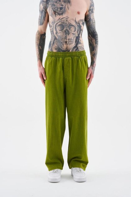 Men's Effected Washable Basic Sweatpants Military Green
