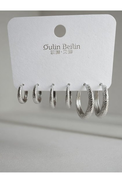 Silver Color, Snake Skin Pattern High Quality Plated Small Hoop Earrings
