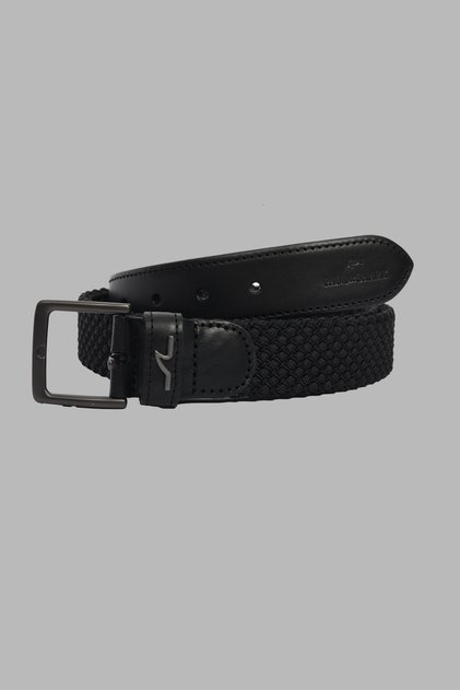 Men's Adjustable Logo Black Belt for Daily Use