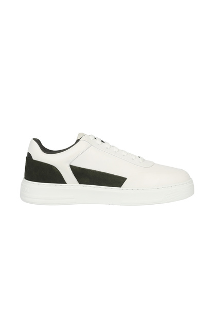 Men's brand lace-up non-slip sole daily white sneaker with logo