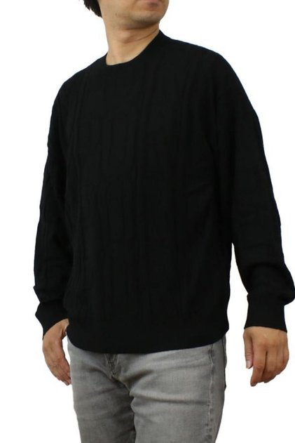 Men's Basic Long Sleeve Logo Embroidered Black1 Sweatshirt