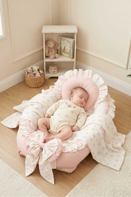 Babynest, Baby Sleeping Bed, Bed - 0-2 Years - 100% Cotton - Princess