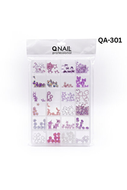 QNAIL Renkli Tırnak Taşı Seti 12'Li Nail Art Süsleme Parlak