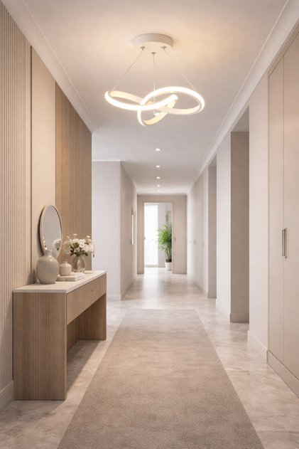 Bena Beyaz Modern Ultra Beyaz Ledli Sarkık Ledli