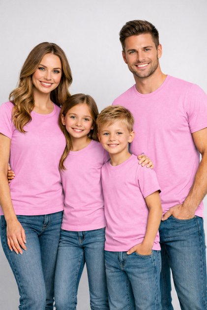 Family Kids Combination Oversize T-Shirt Twin T-Shirt Mixed Plain Printed (Sold as a Single Item)